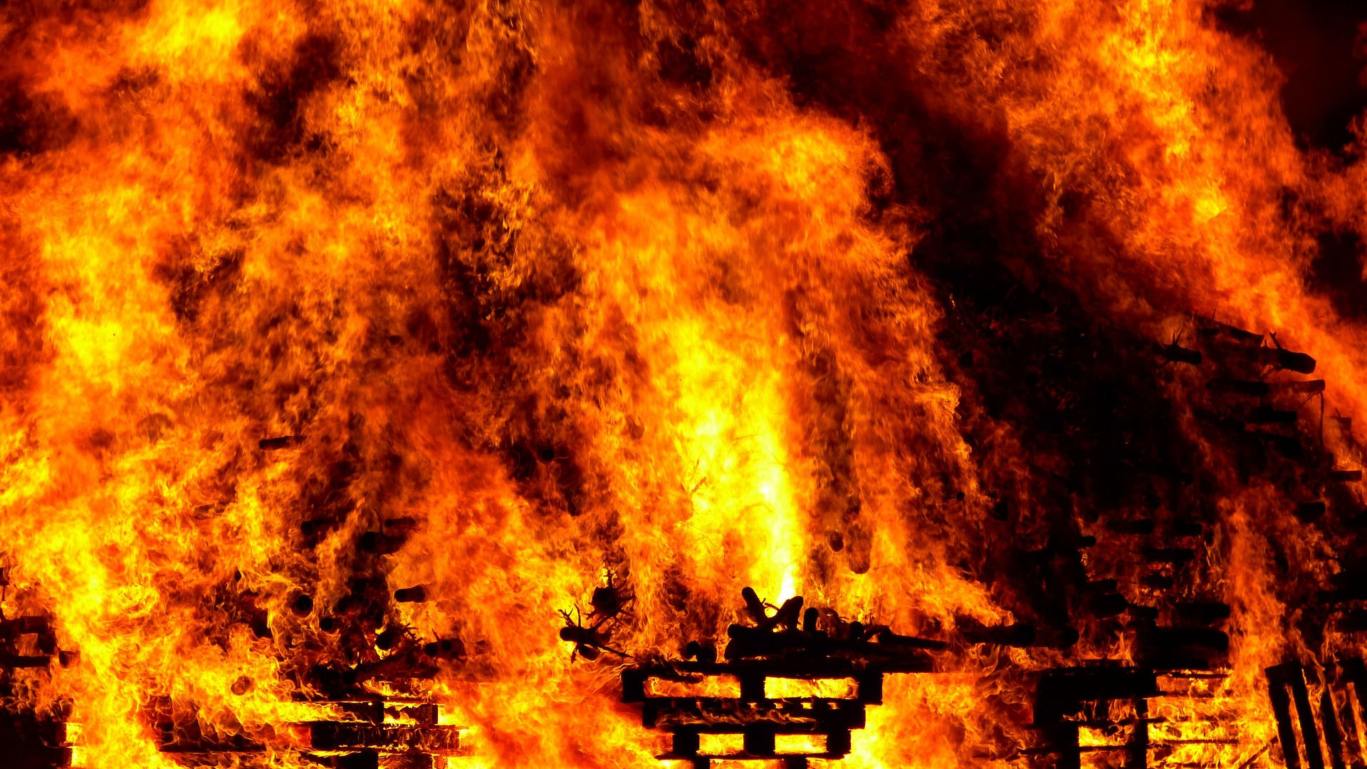 Building on fire